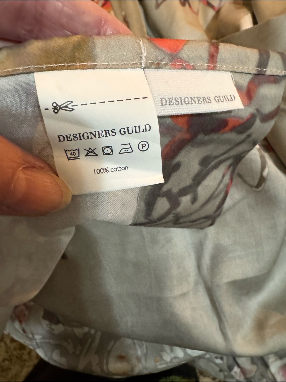 Neiman Marcus Designers Guild Floral Watercolor shower curtain in Gray and Multi - Picture 9 of 9